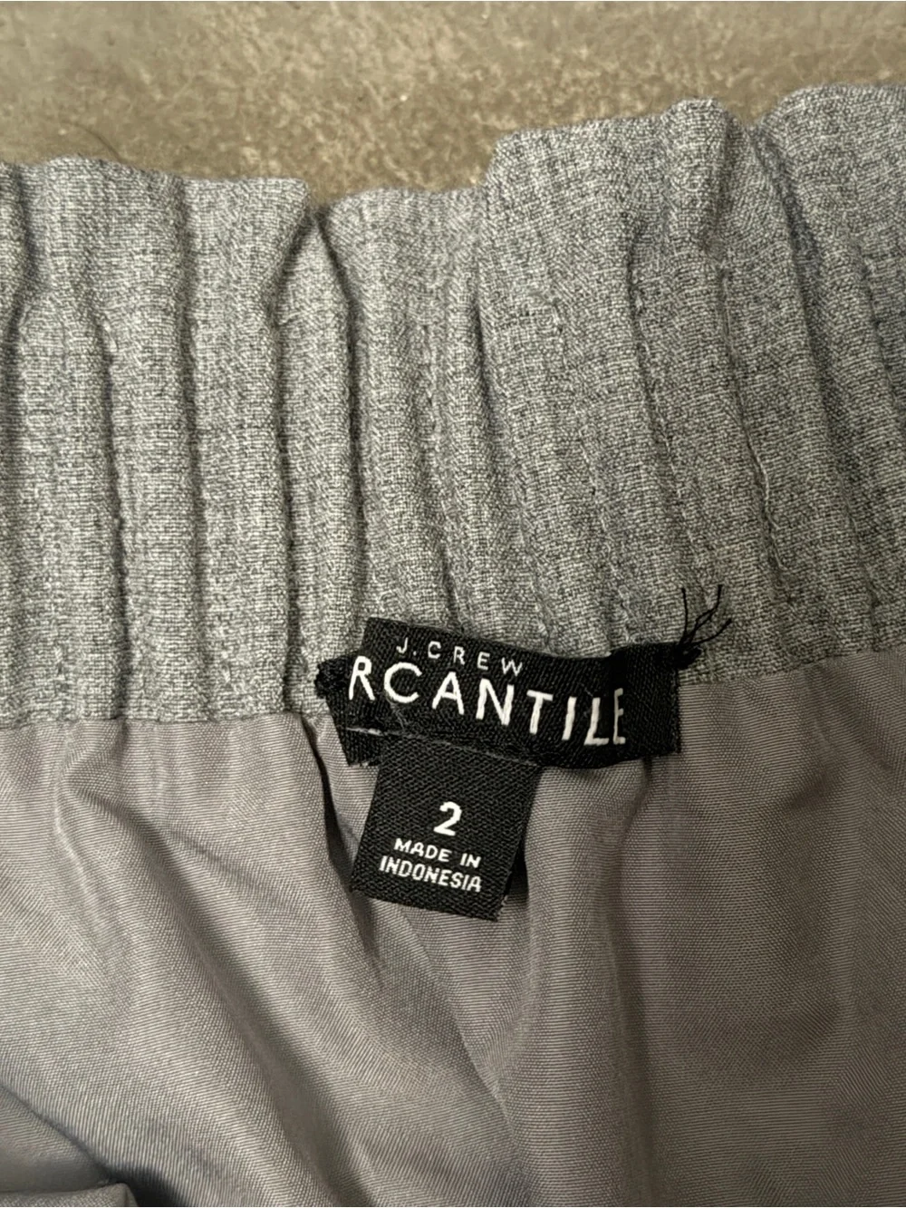 J Crew Mercantile Elastic Waist Gray Mini Skirt 2 pockets sz 2